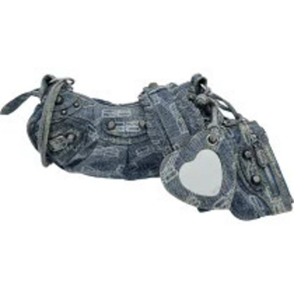 Balenciaga Le Cagole Blue Denim Shoulder Bag